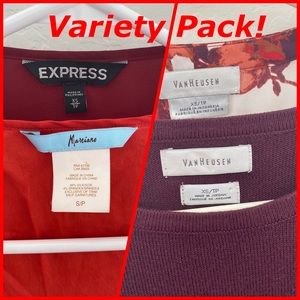 Variety 4-Pack XS Red, Maroon, Burgundy tops!